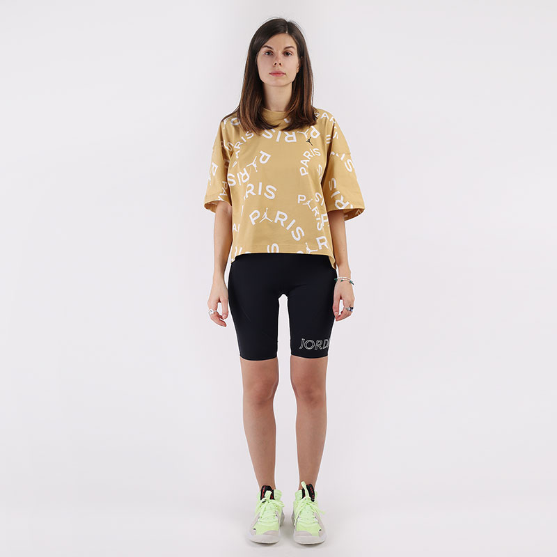 женская бежевая футболка Jordan Paris Saint-Germain Boxy Short-Sleeve T-Shirt CU5696-723 - цена, описание, фото 6